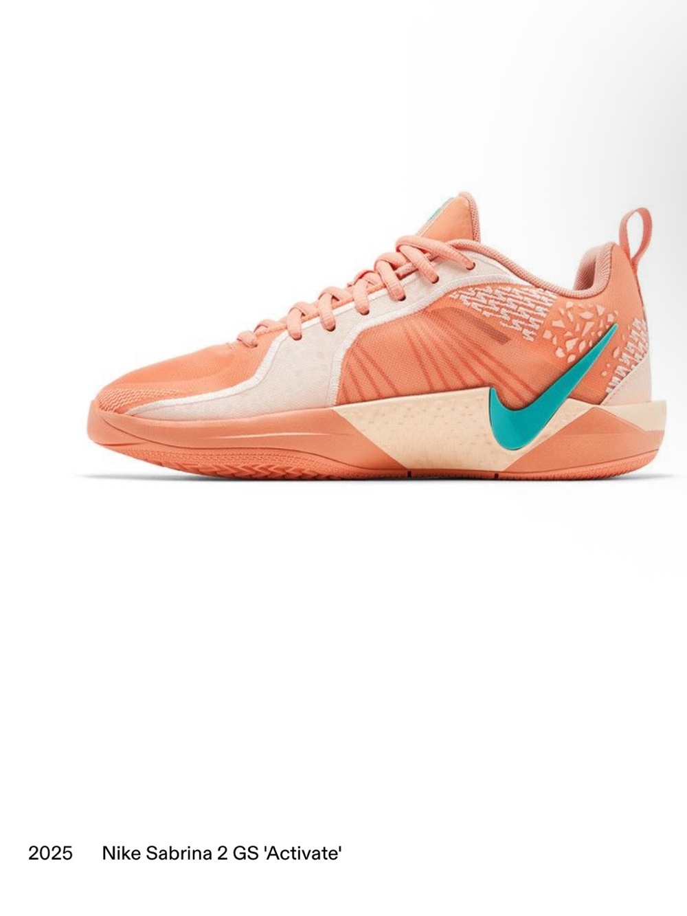 Nike Peach and Teal Basketball Sneaker
